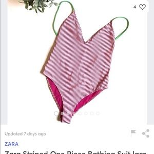 Striped seersucker one piece swimsuit